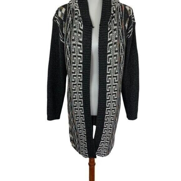 On Blue Cardigan Medium Gray Hooded Knit Cozy Lounge Fall Layering Casual - Picture 3 of 7